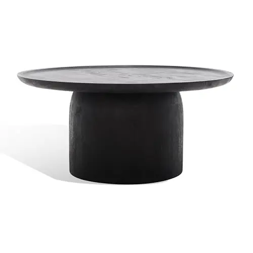 Couture Collection Hope Black Solid Wood Round Coffee Table