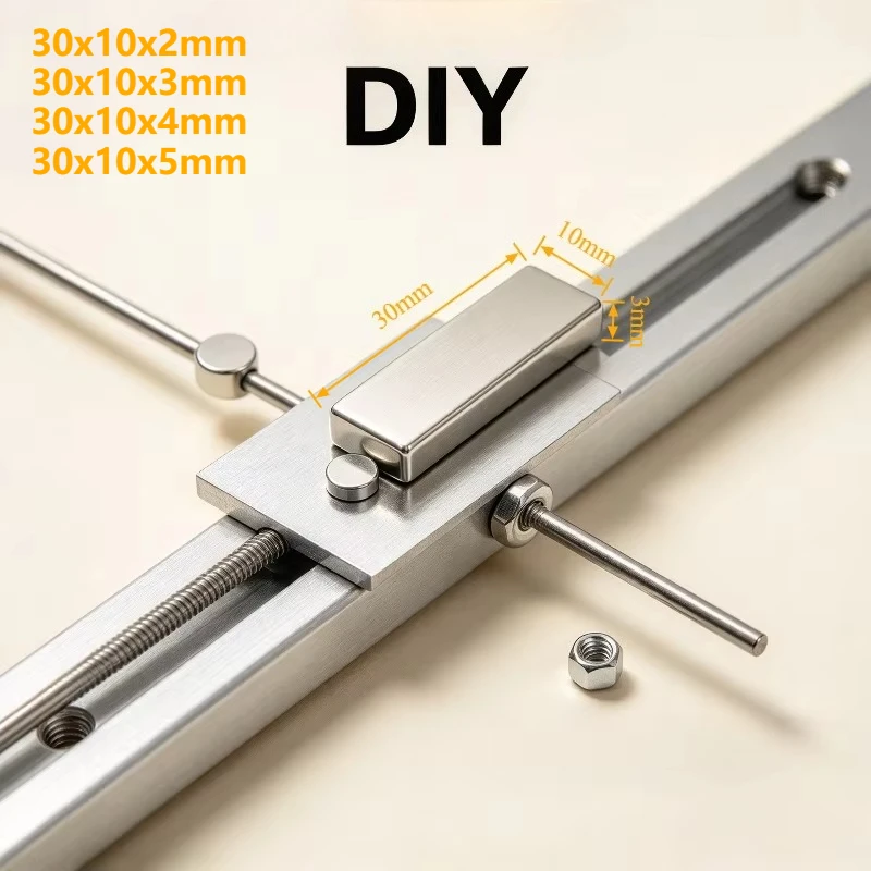 30x10x2 30x10x3 30x10x4 30x10x5mm Rectangular Block Neodymium Magnet N35 Powerful NdFeB Permanent Magnets for DIY Crafts Fridge