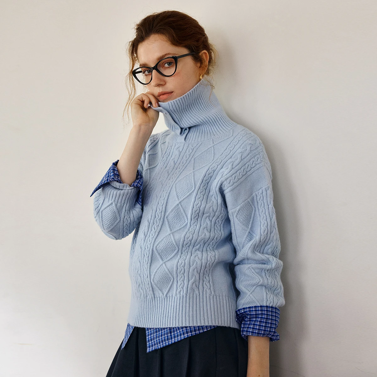 

OLrain женский вязаный свитер с воротником, осень 2024, новый дизайн, пуловер с длинными рукавами и отложным воротником, универсальный топ O57QM000650