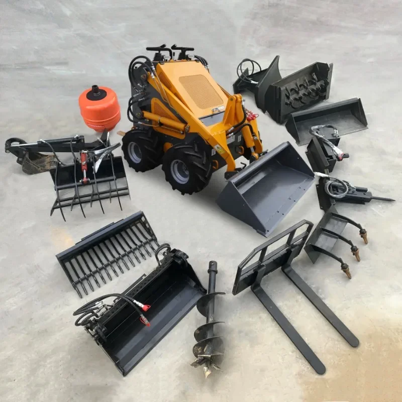 YG New CE Epa Engine Diesel Minicargador Skid Steer Mini Wheel Crawler Loader Earth-moving Machinery Mini Skid Steer Loader