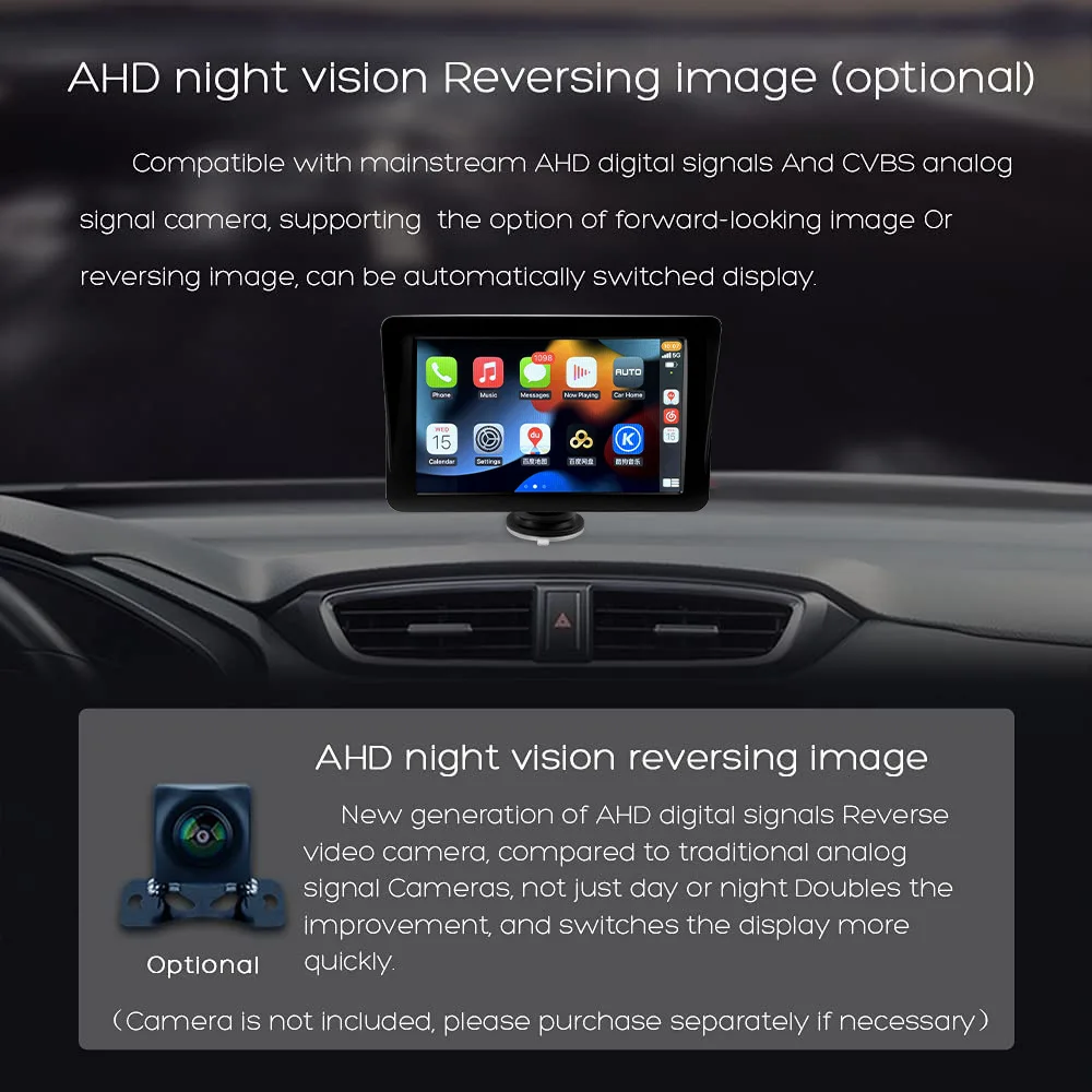 Car Navigation Integrated Portable Touch 7-inch Wireless Carplay Car Mp4 OLED Color Screen Built In 3w Horn