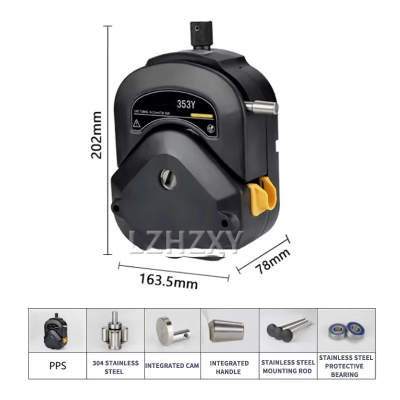 353Y Peristaltic Pump Head Easy Install Large Flow & Injection Technics Peristaltic High Strength Pump Head 12L/min