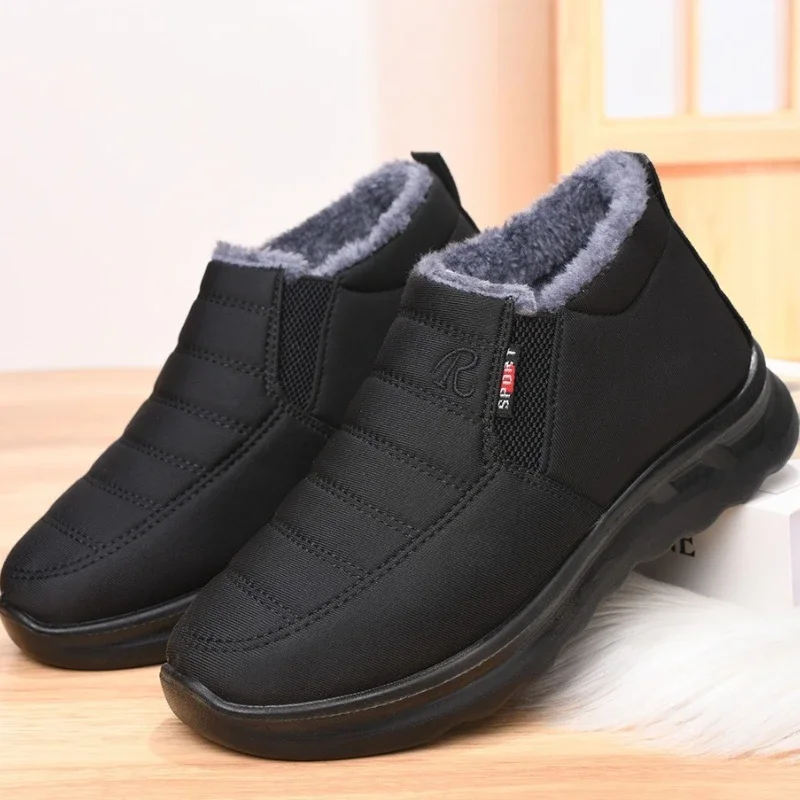 Women Winter Slip On Snow Boots Waterproof Thick Fleece Lining NonSlip Warm Ankle Booties Elderly Mom Outdoor Walking Shoes