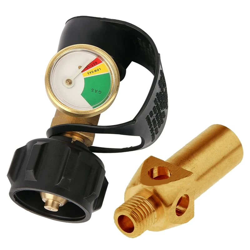 

Propane Tank Gauge Level Indicator, Leak Detector, Gas Pressure Meter for RV Camper,with Type 1 Connection Mining Nozzle