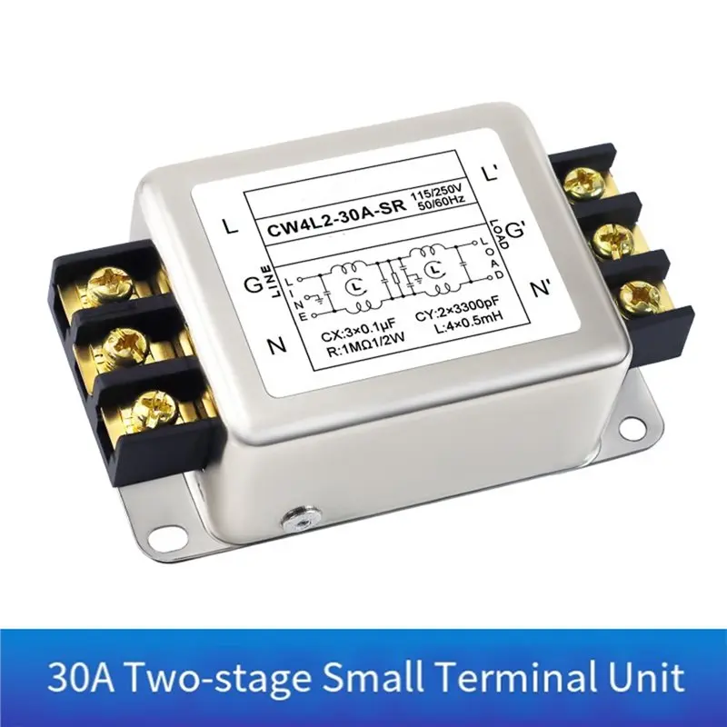 A97I-Single-Phase Filter CW4L2-30A-SR Terminal Block Installation Single-Phase Bipolar Filter