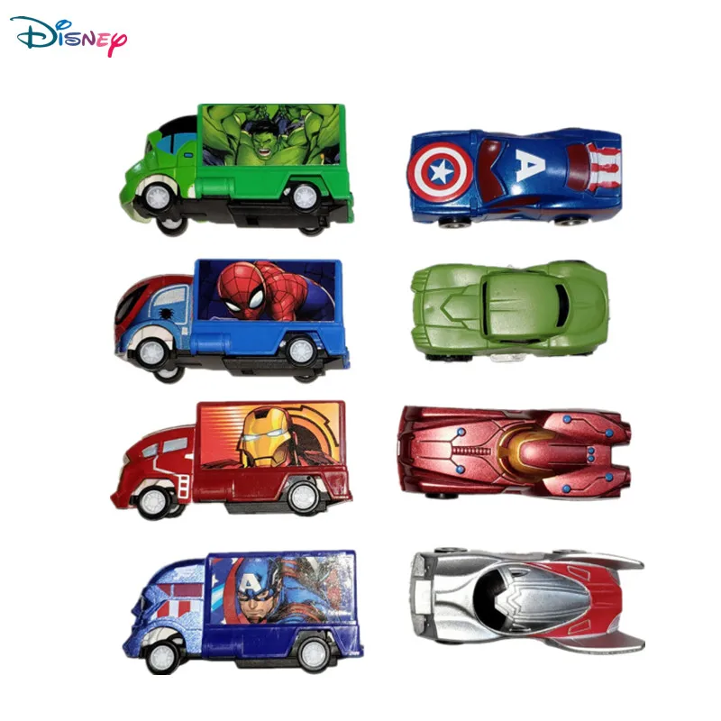 Disney Avengers Car Kids Toys Spiderman Captain America Hulk Ironman Figurines Truck Funny Pull-back Vehicle Toy For Boys Gift