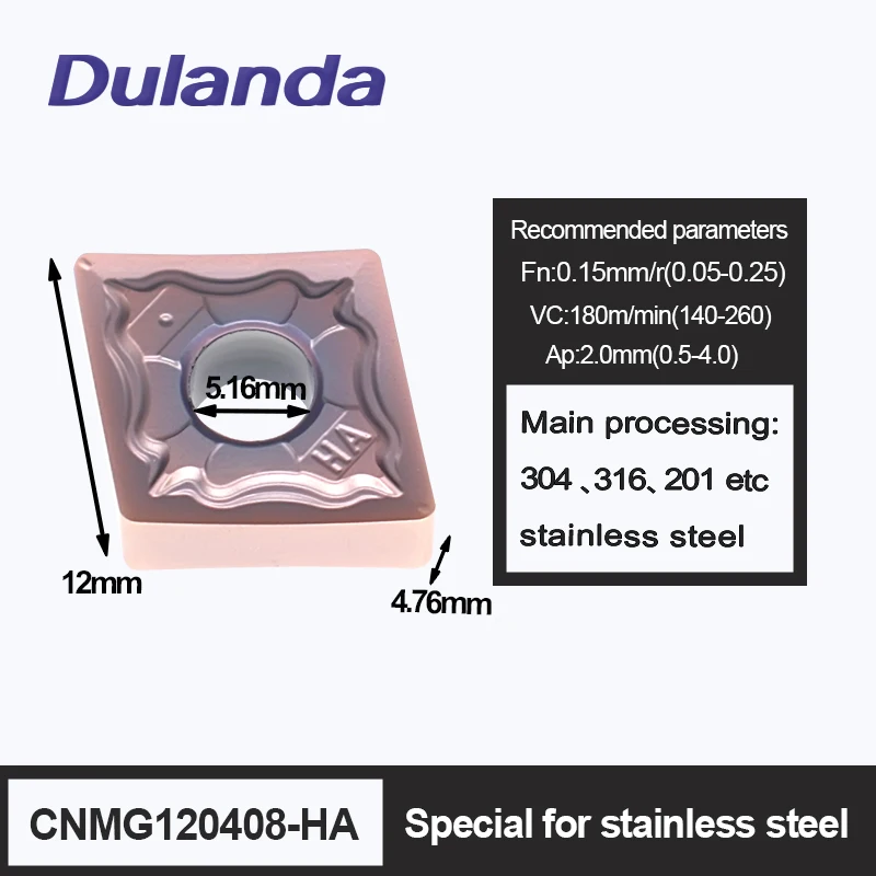 

10PCS CNMG120408-HA Carbide Inserts Turning Tools CNC Lathe Machining Tool for Stainless Steel Free Shipping