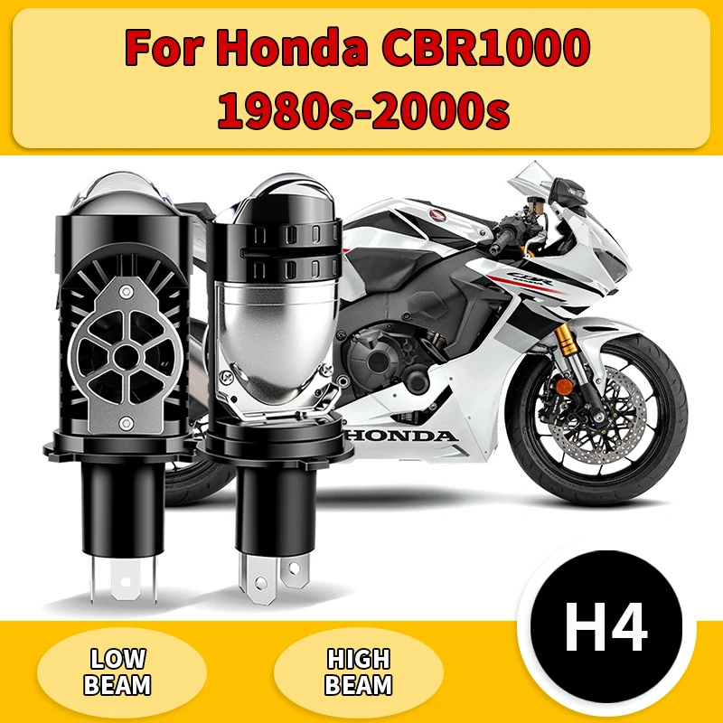 

1PC/2PC H4 LED Projector 150W Headlight Bulbs 9003 HB2 Canbus High Low Beam Motorcycle Turbo Lamp For Honda CBR1000 1980s-2000s