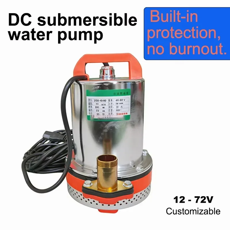 12V 24V 48V 72VDC Electric Water Pump 300W-500W Low Pressure Submersible Gear Metal Agricultural Farm Irrigation Garden Pump