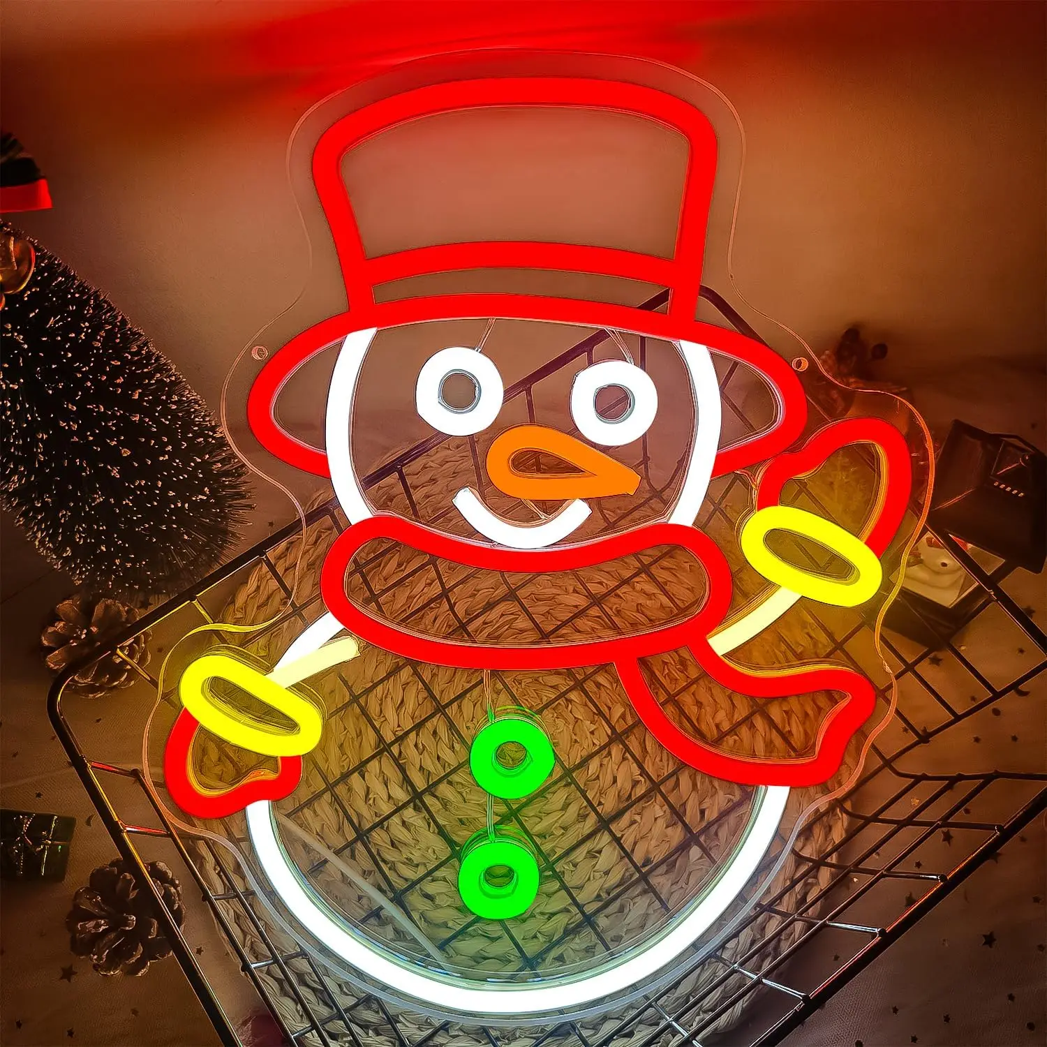 Christmas Neon Sign Artistic Snowman Christmas Party Decoration Santa Claus Led Light Wall Decor For Home Shop Room Decoration