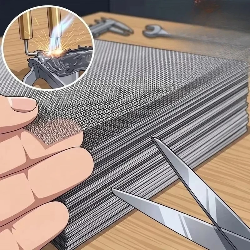 Stainless Steel Repair Mesh, Car Bumper Hole Crack Patch, Trimmable Welding Wire Mesh for Plastic Car Repair