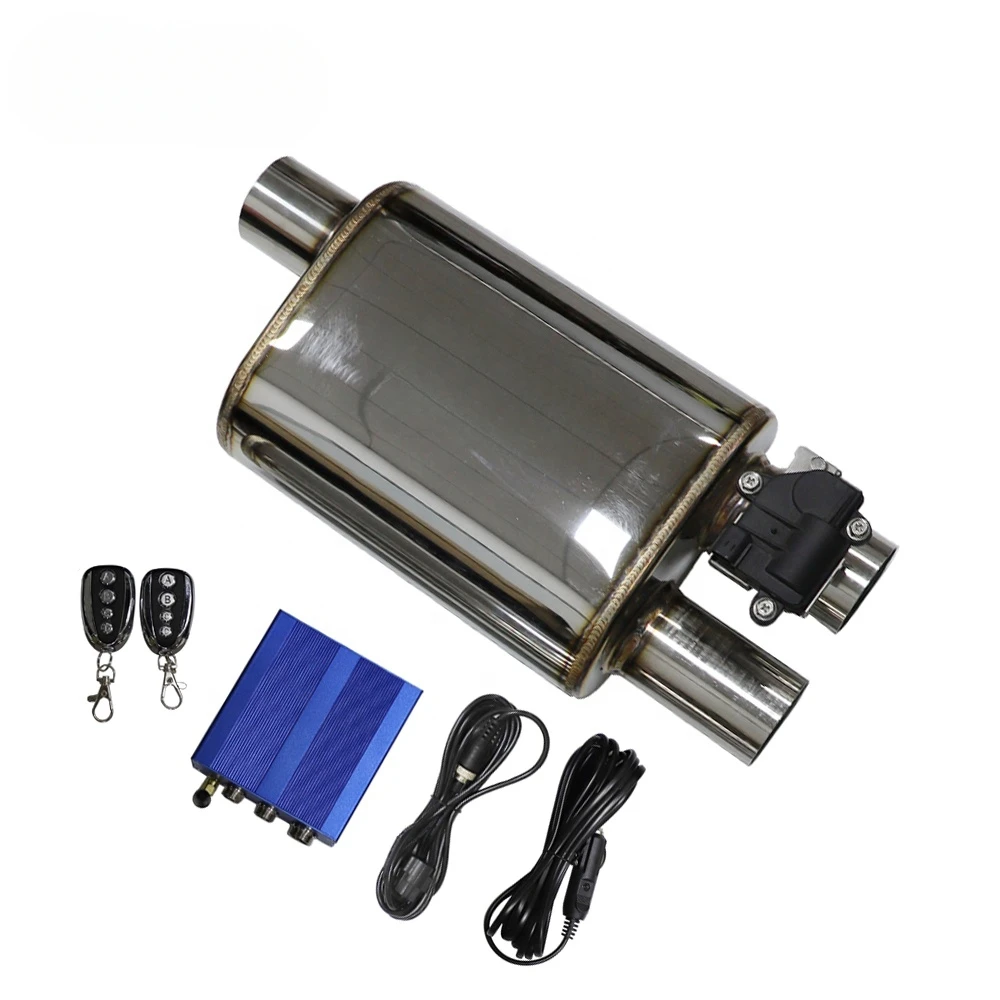 Exhaust Muffler Pipe H-Type Tailpipe System Racing Sport Mufflers Turbo Sound Boost Stainless Steel  1 Inlet Double Outlet