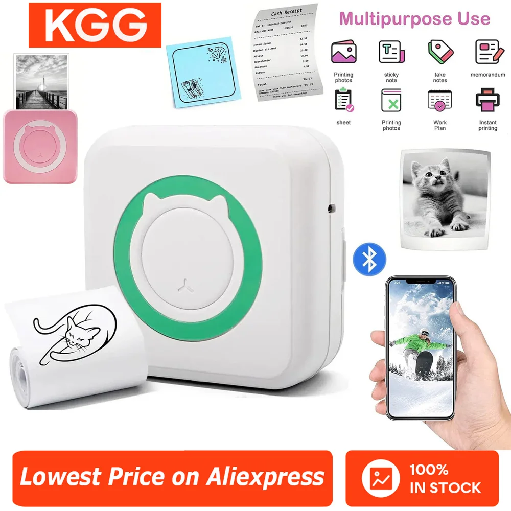 

Детский мини-принтер, бесчернильный Bluetooth, беспроводной термопринтер для багажа/книг, посадка, этикетка для заметок, портативный производитель, игрушки, подарки