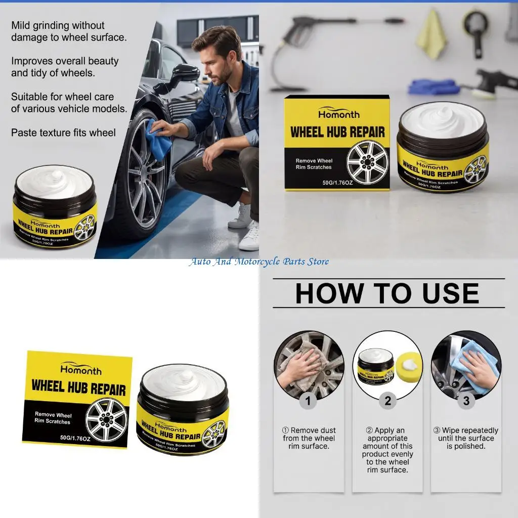 P9FD Wheel Touch Up Cream Tire Polishing Paste for Daily Scratch Cover Care Use