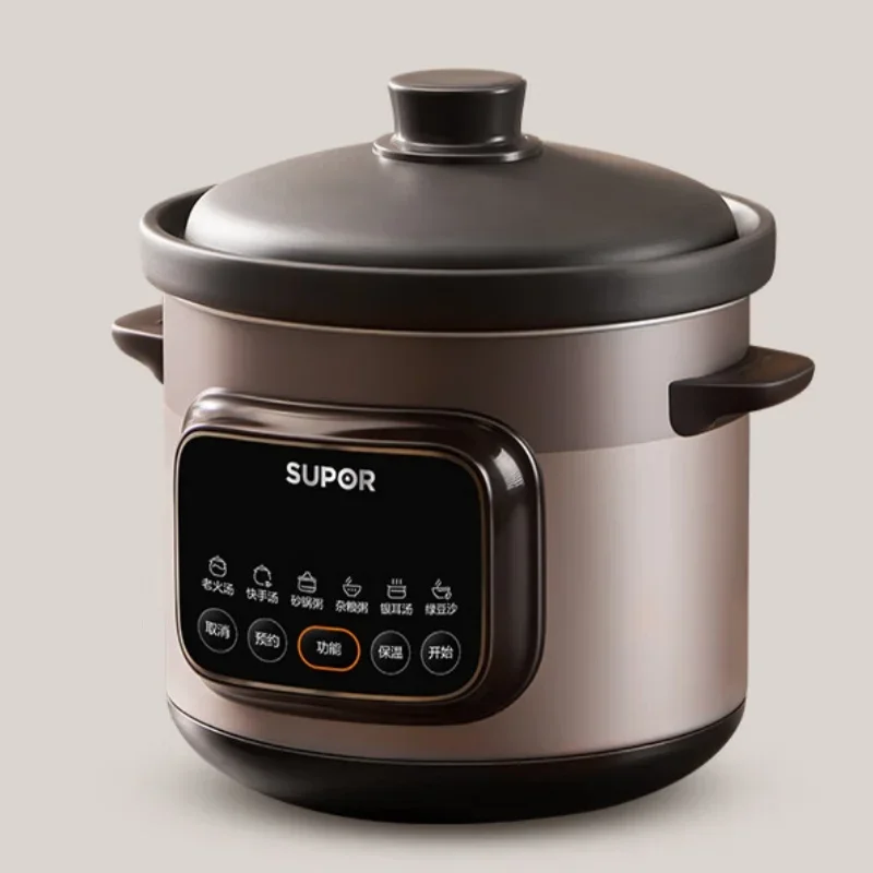 SUPOR 4L Electric Stewpot DG40YC872 Enameled Ceramic Electric Stewpot for Cooking Soup and porridge Purple Sand Pot 220V