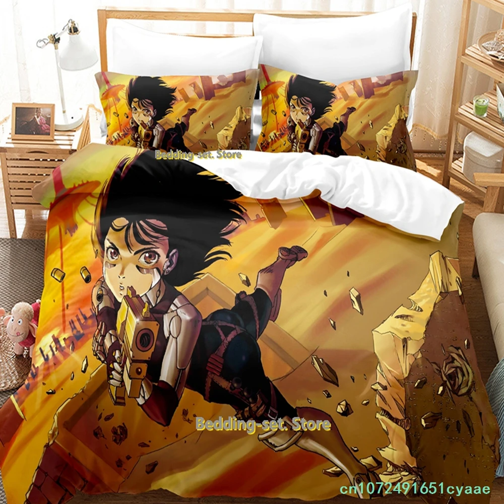 2024 Battle Angel Alita Bedding Set Single Twin Full Queen King Size Bed Set Adult Kid Bedroom Duvetcover Sets Anime Bed Sheet