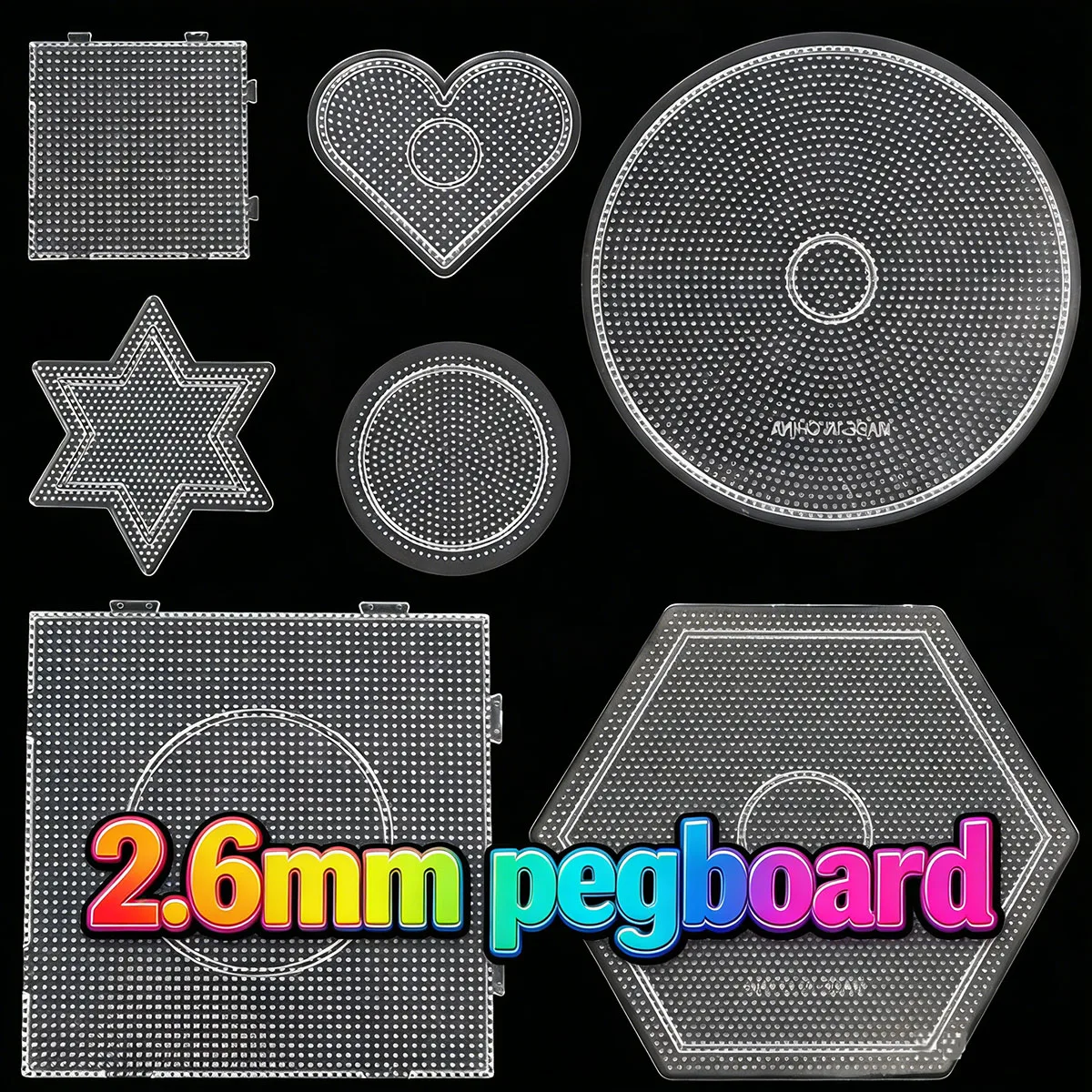 2.6mm Perler Beads Square Pegboard Puzzle Juguetes for Hama Bead Educational Toys for Children, Kids Jigsaw Crafts Diy Stencils