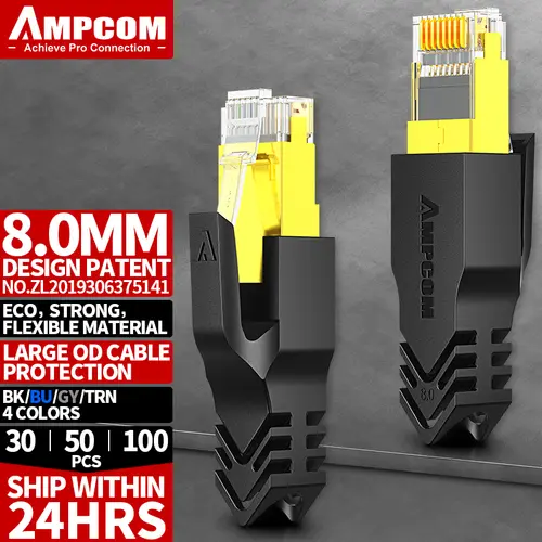 AMPCOM RJ45 Ethernet Network Cable Strain Relief Boots Cable Connector Plug Covers for CAT8 CAT7 CAT6A CAT6 CAT5E CAT5 - Image 19