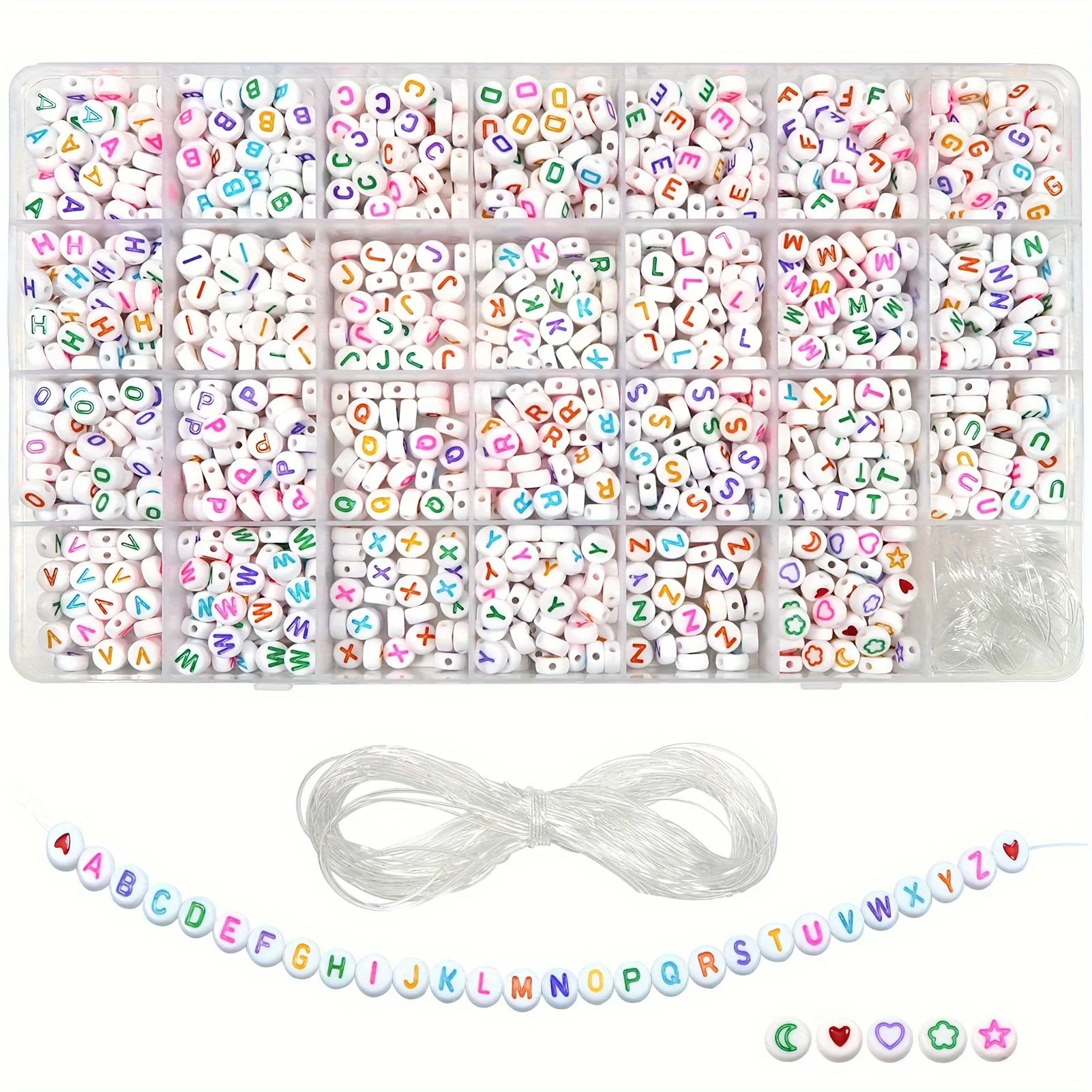 1400 7x4mm Colored Transparent Letter Beads in 3 Different Color Schemes, Suitable for Jewelry Making, Bracelet and Braid Crafts