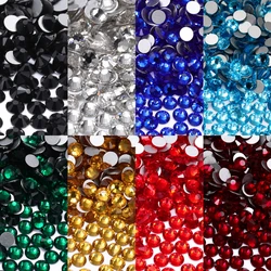 SS4-SS20 1440Pcs Glitter Glass Round Rhinestones High Quaity Non Hotfix Crystal Nail Art Gems For Wedding Dress DIY Decoration