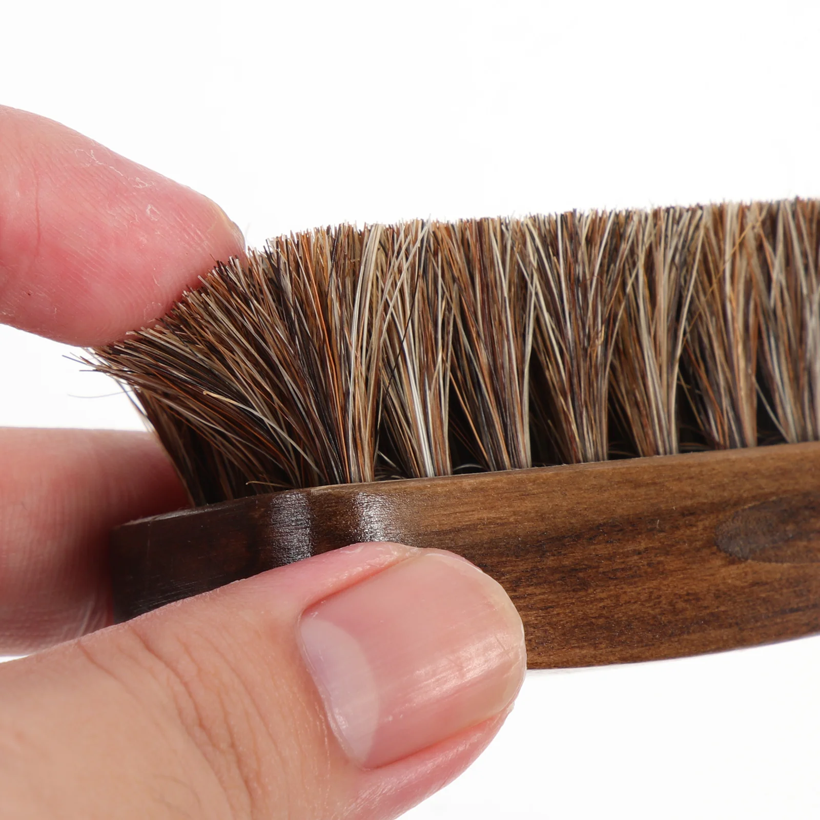 

2pcs Wooden Shoe Brush Horse Hair Bristles Professional Cleaning Tool For Home Portable Practical Boot Care Household Cleaning