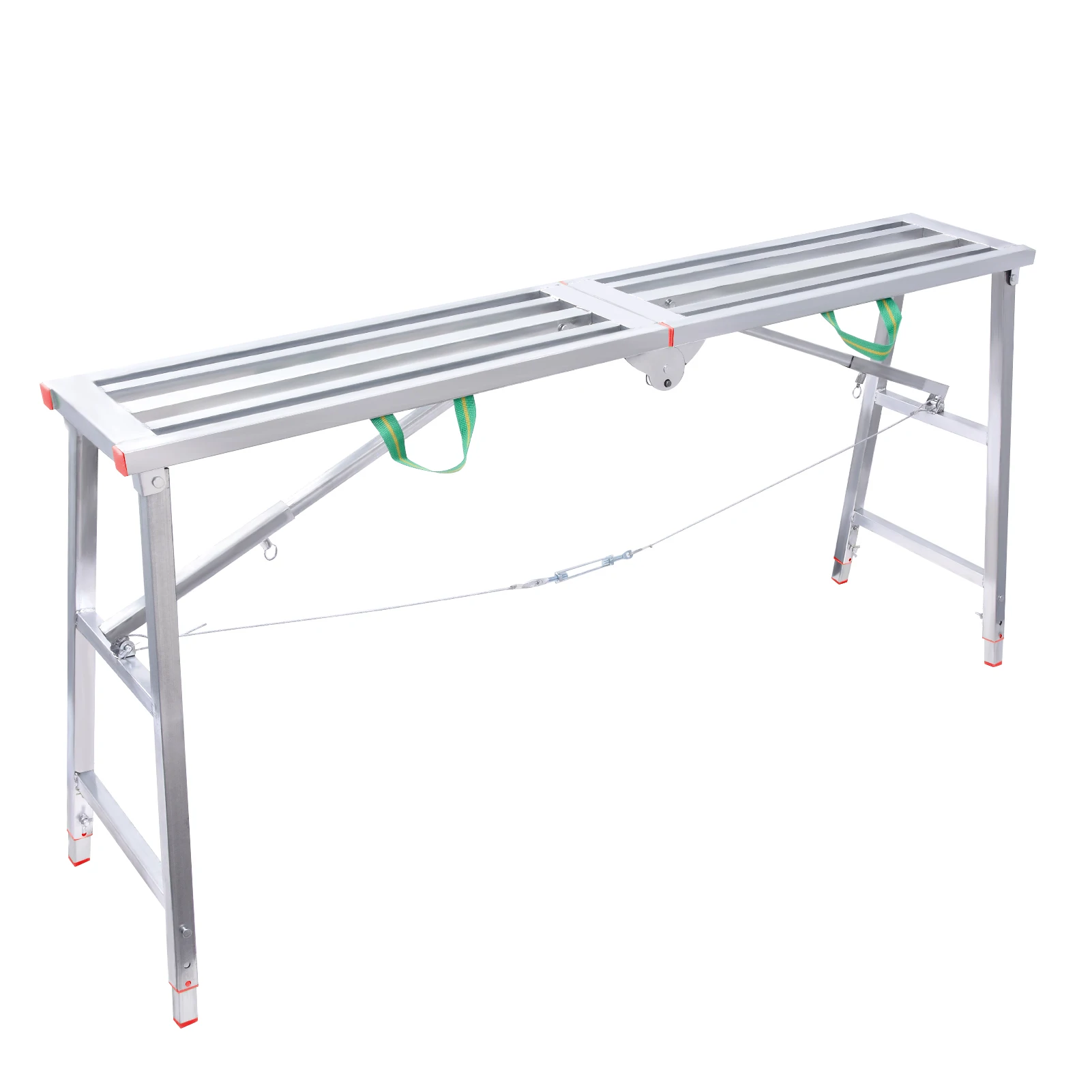 Gerüstleiter, robuste Gerüstleiter mit Griff höhenverstellbar, multifunktionale Werkbank, 400 kg Tragfähigkeit