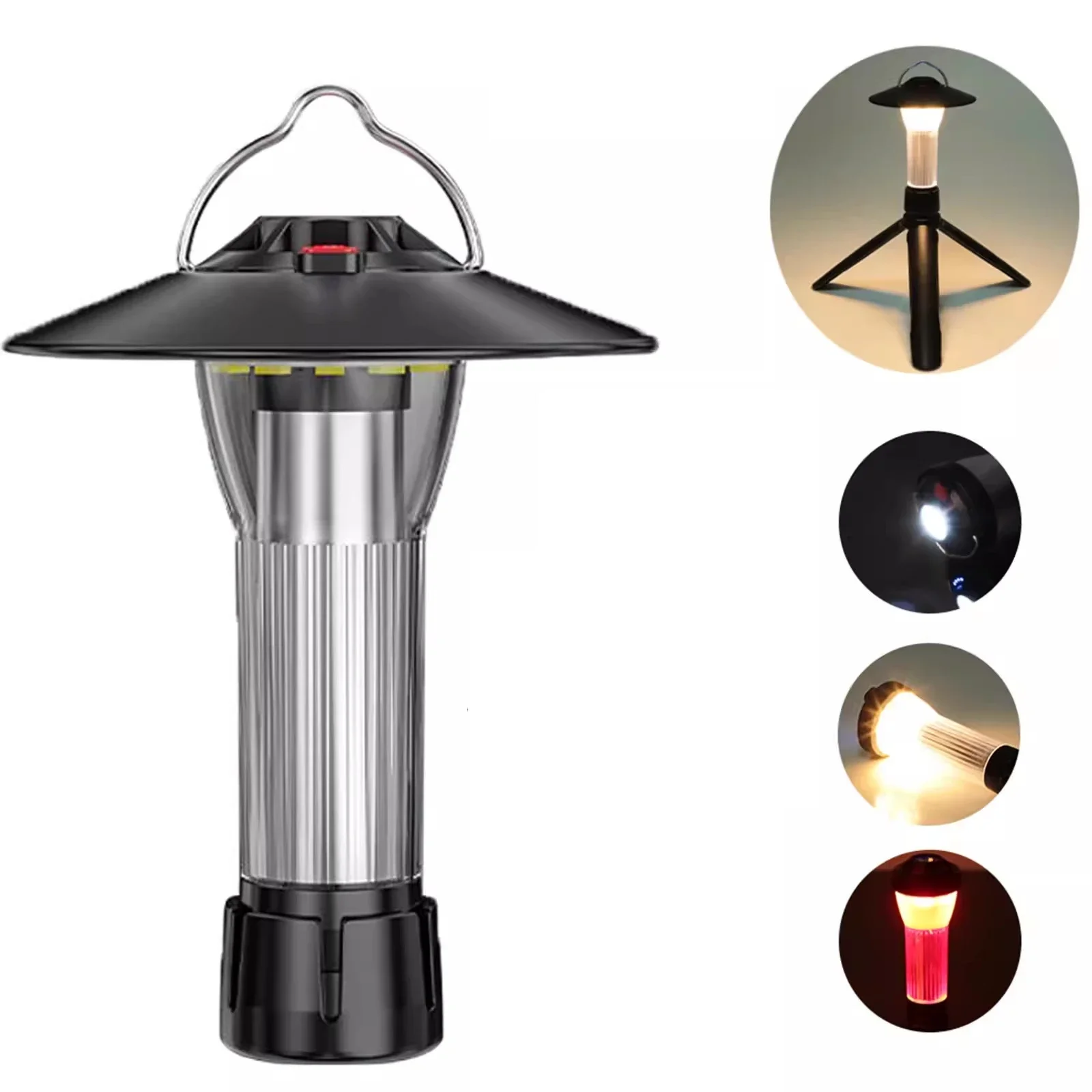 

Outdoor Camping Lantern with Magnetic Base Portable Hanging Lamp 5 Lighting Modes Led Flashlights Waterproof Emergency Lamp