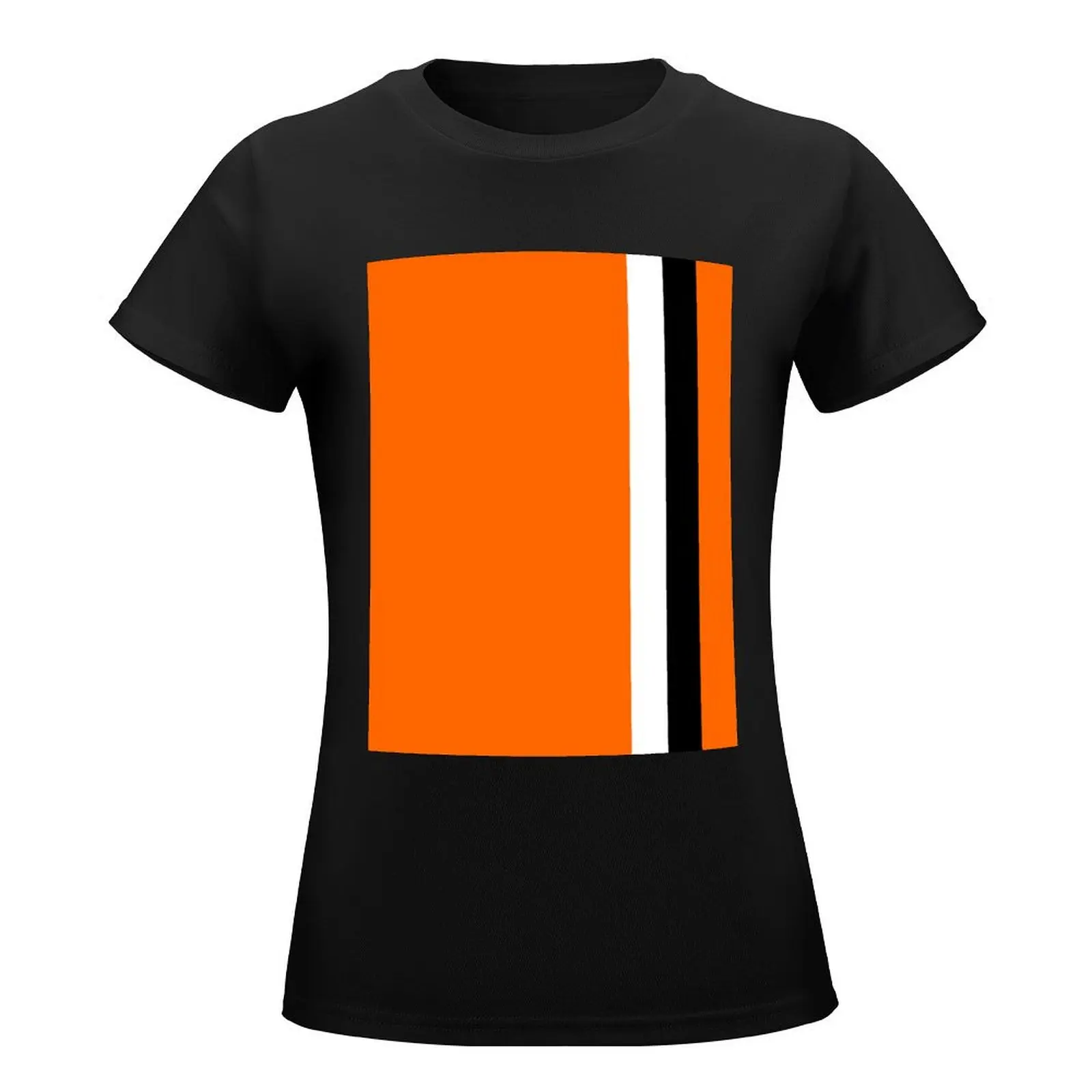 Luton Town Retro Home 1973 -74 Orange and White Black Bars T-Shirt summer top summer clothes summer clothes for Women