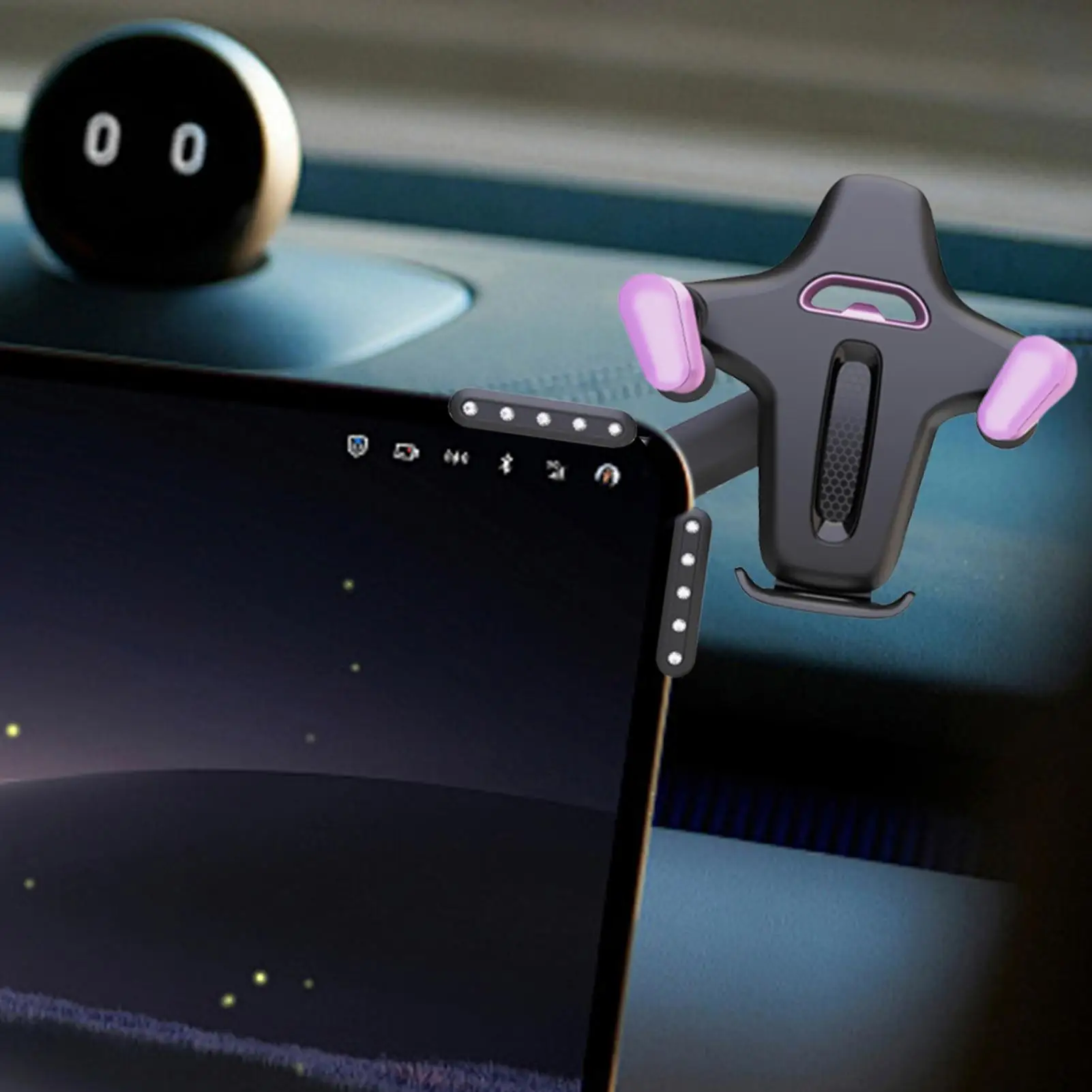 Car Phone Mount Adjustable Non-Slip Bracket Vehicle Screen Phone Mount Clip For Truck Vehicle Auto Pickups Scooter Dashboard SUV