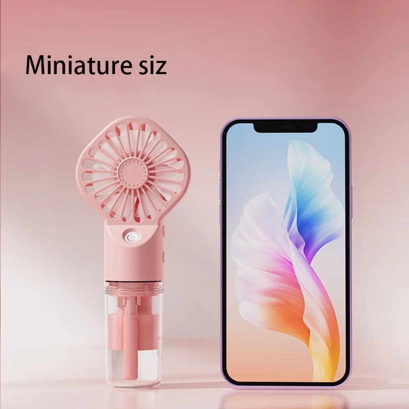 Spray Humidifier Fan Outdoor Mini Handheld Fan USB Rechargeable Fan Portable Ultra-quiet 4 Speed Electric Summer Student Fan