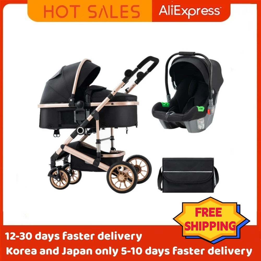 

3 in1 Baby Stroller With Comfort Baby,3-1 travel baby stroller suitable for 0-3 years old,free send mama bag and free delivery