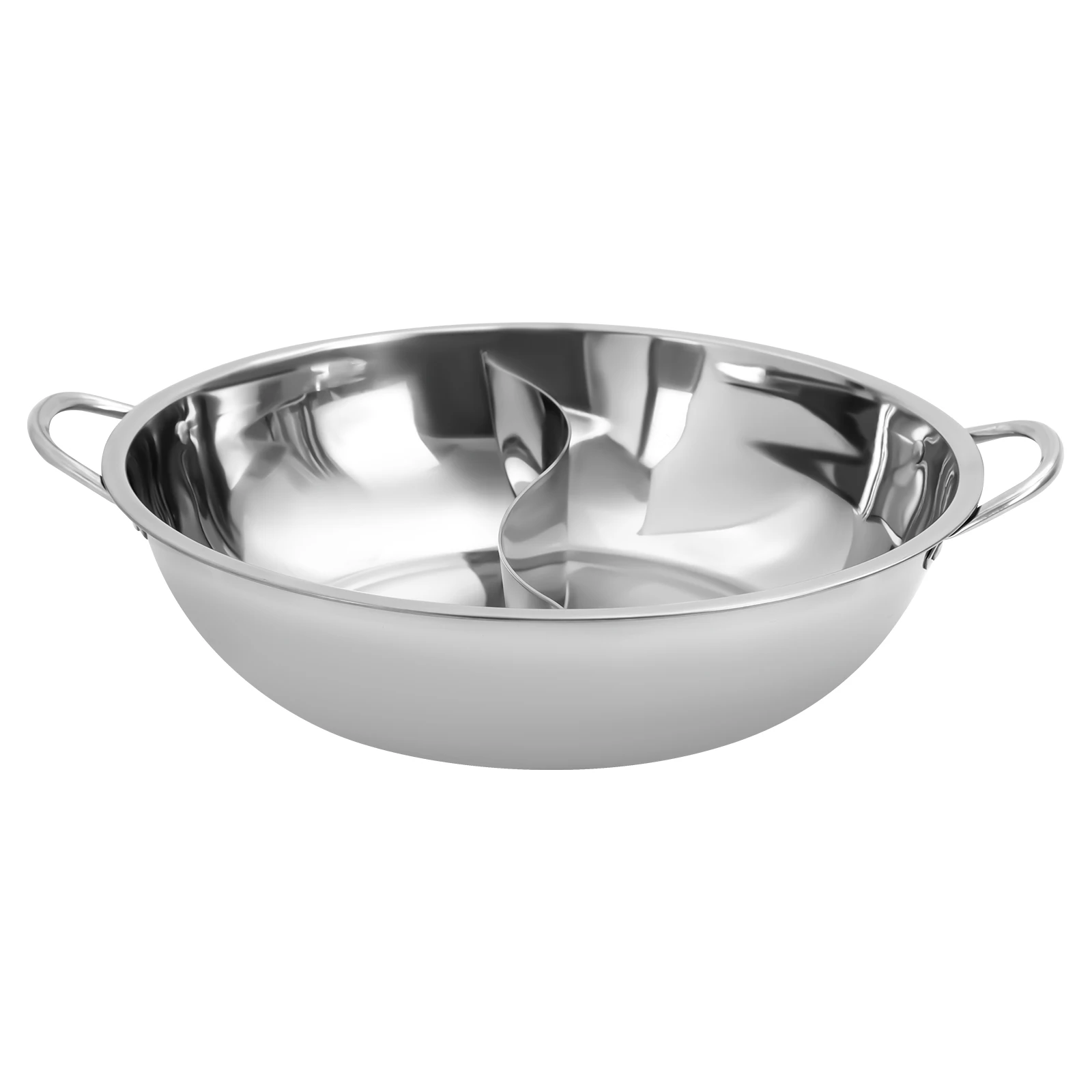 28/34 cm Edelstahl-Hot Pot mit Trennwand, Shabu-Topf mit Glasdeckel, Hot Pot-Set, geeignet für Induktionsöfen, Gasherde – Detail 9