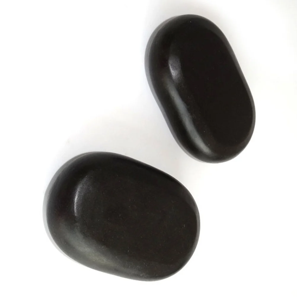 

2Pcs 11x7cm Natural Volcano Massage Stone Set Deep Relaxation Skin Care Healing Tool Essential Oil Diffuser Stone Black