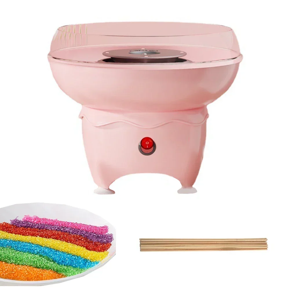 1PC Cotton Candy Machine Mini Pink Cotton Candy Machine: Perfect For Kids' Parties & Easy Cleanup Kitchen Foods Appliances