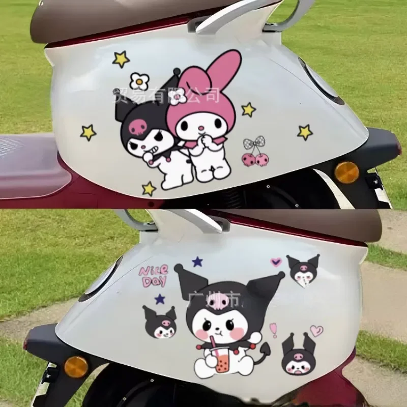 Sanrio Kuromi Kawaii Car Stickers A4 Sticker Set Melody Anime Cute Sticker Luggage Motorcycle Helmets Home Decor Waterproofing