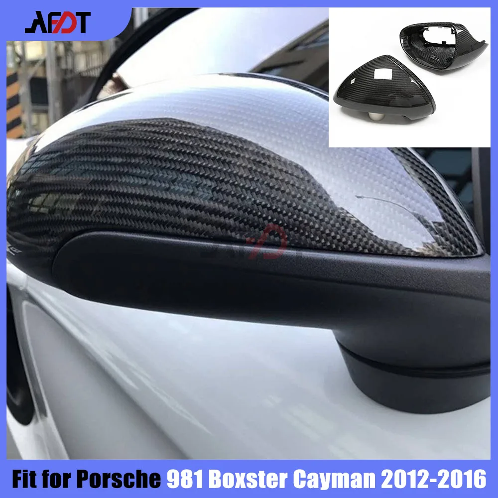

Replacement Forged Carbon Fiber Car Rear View Mirror Cover Caps Exterior Accessories for 2012-2016 Porsche 981 Boxster Cayman