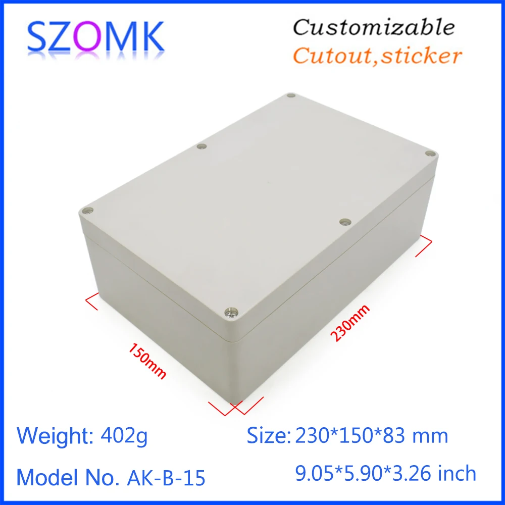 

6Pieces 230×150×83mm abs outdoor junction box enclosure IP65 waterproof case for branch and connecting