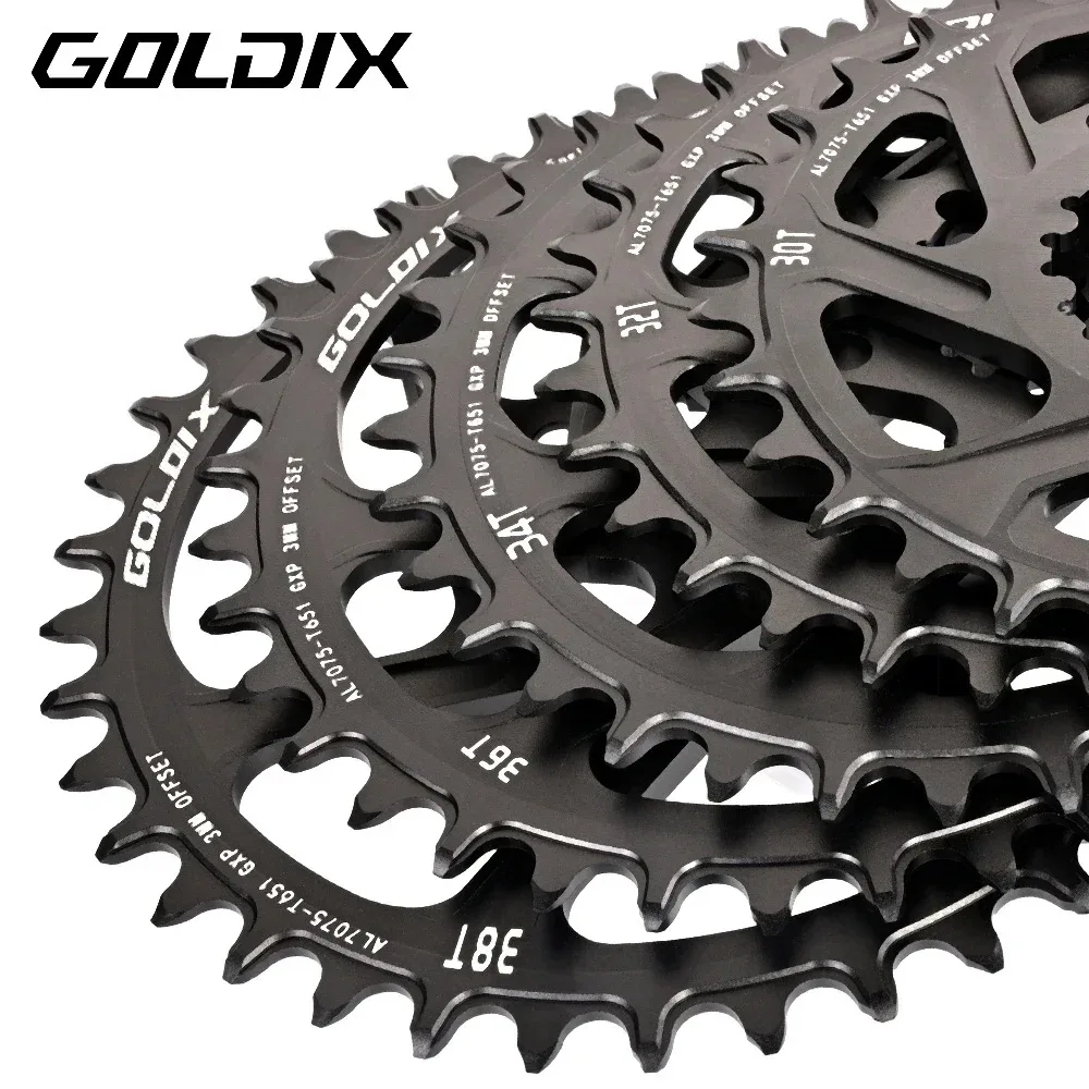 

GOLDIX Bicycle Chainring Wide Narrow Teeth 30/32/34/36/38T Chainwheel for Sram 3-Bolt Bicycle Crankset Single Disc