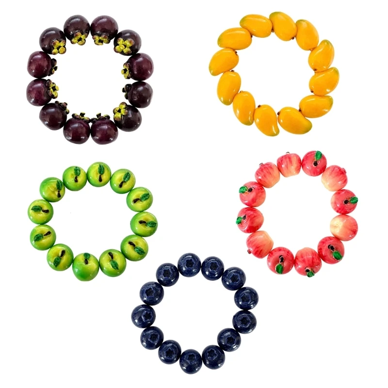 Bright Acrylic Fruit Charm Bracelet For Party Wear Mood Enhancing Jewelry Piece