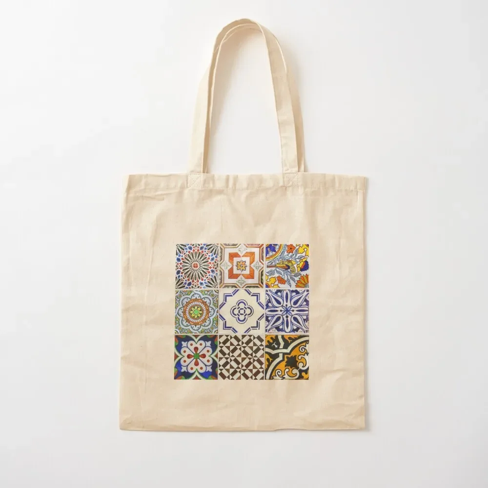 

Colorful Portuguese Tile Tote Bag eco pack custom tote bag Women's shopping bag