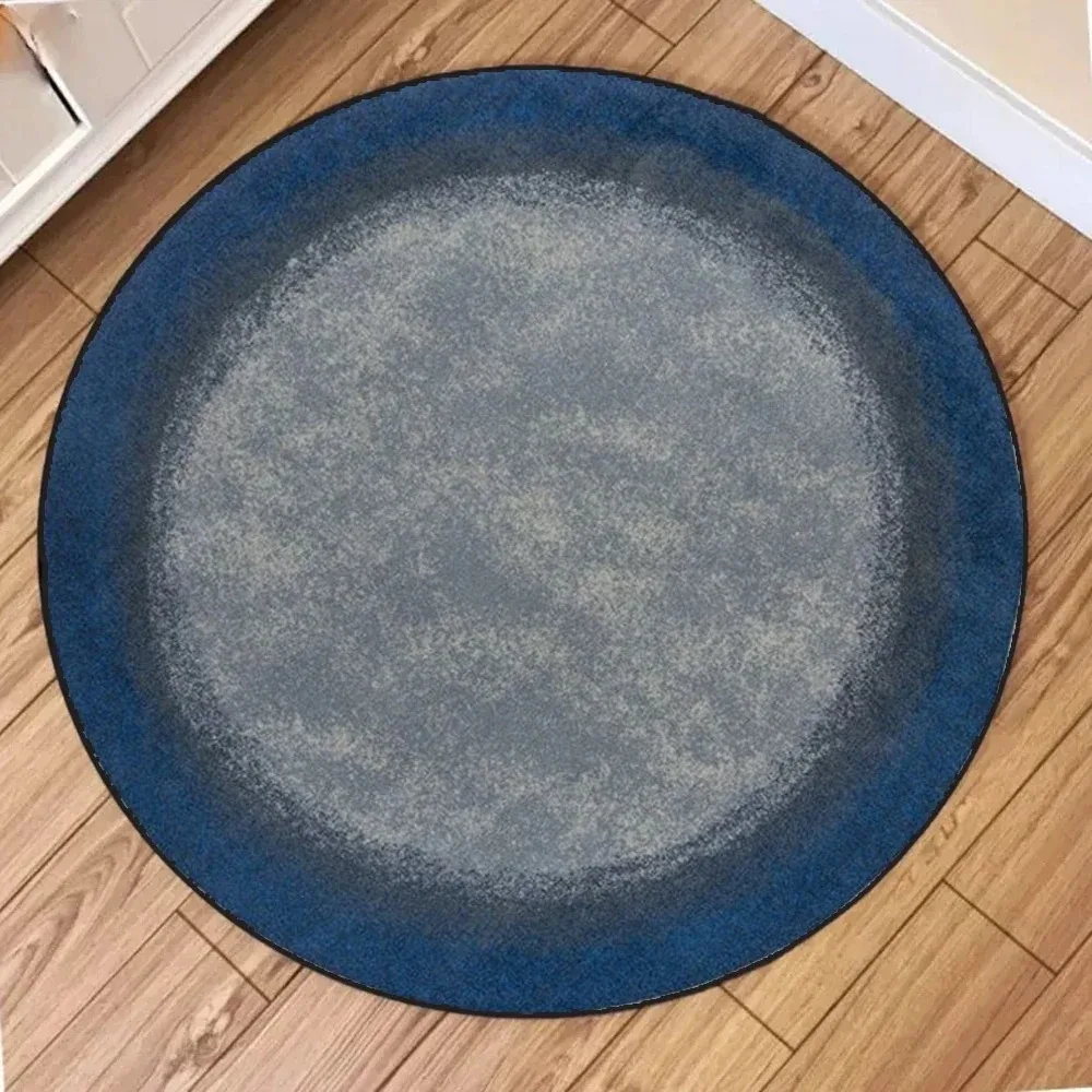 Solid Color Simple Round Classic Retro Mind Maze Print Mat Medieval Wall Art Club Living Room Carpet Home Decoration
