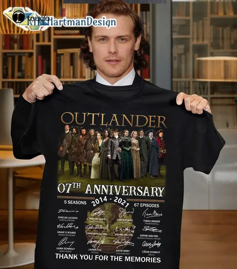 Outlander 07Th Anniversary 2014-2021 5 Seasons 67 Episodes Signatures Shirt Tee