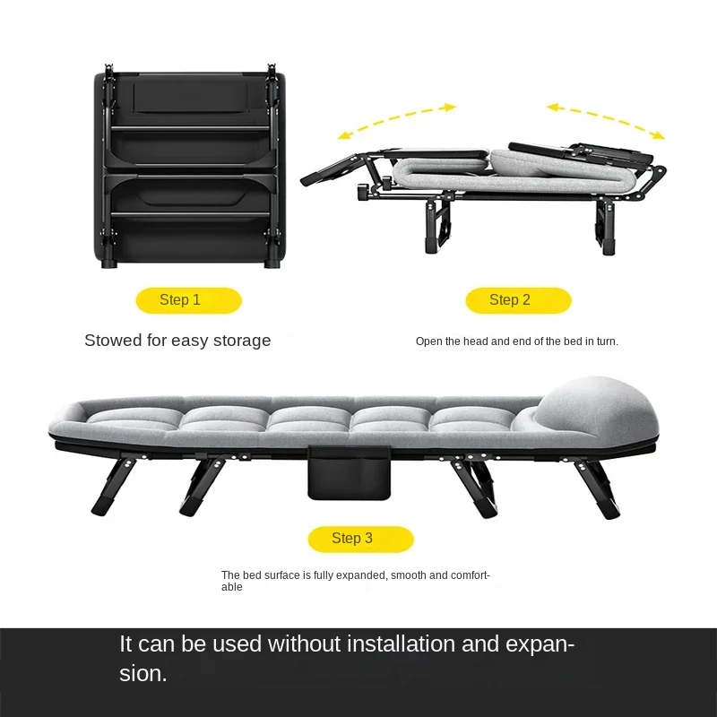접이식 싱글 금속 고객 간이 침대 침실 가구, 6 단 기어 조절 디자인, 사무실 레저 휴대용 접이식 침대, 사무실 점심 식사