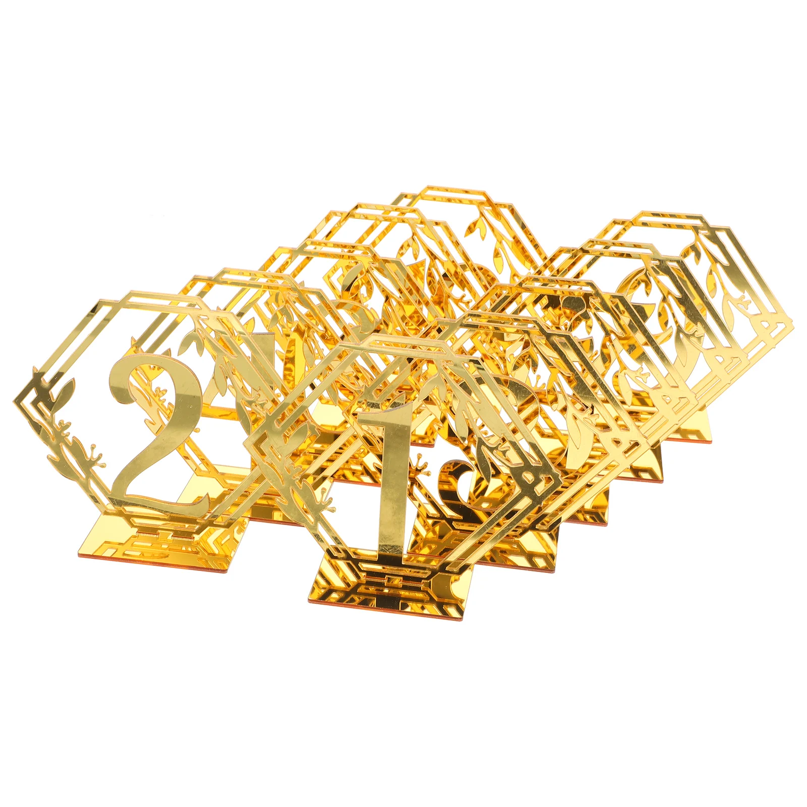 

10 Pcs Table Number Plate Acrylic Reserved Signs Hexagon Shape Wedding Decor Safe Seating Card Displays