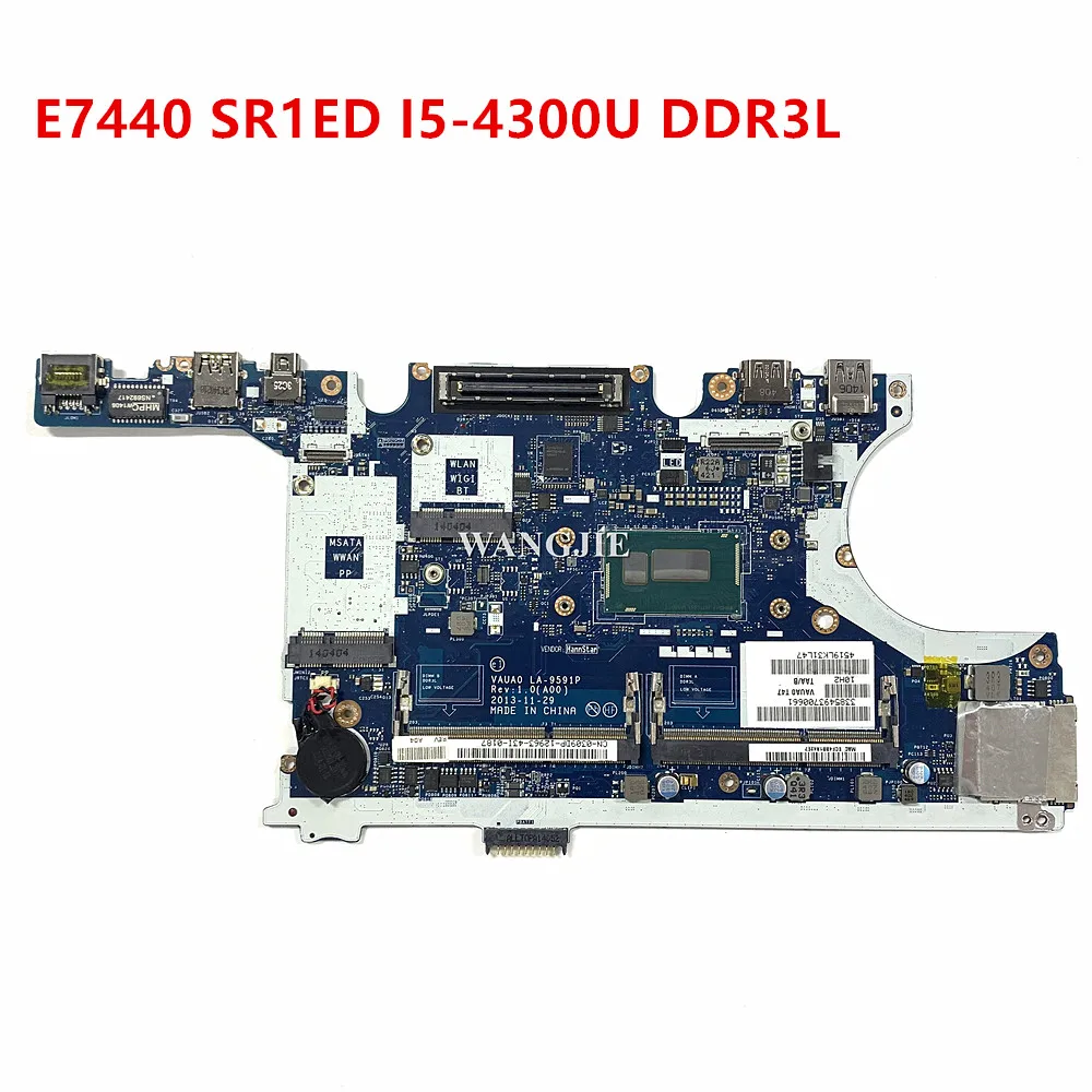 For Dell Latitude E7440 Laptop Motherboard VAUA0 LA-9591P SR1ED I5-4300U 0309DP 309DP CN-0309DP 100% Working