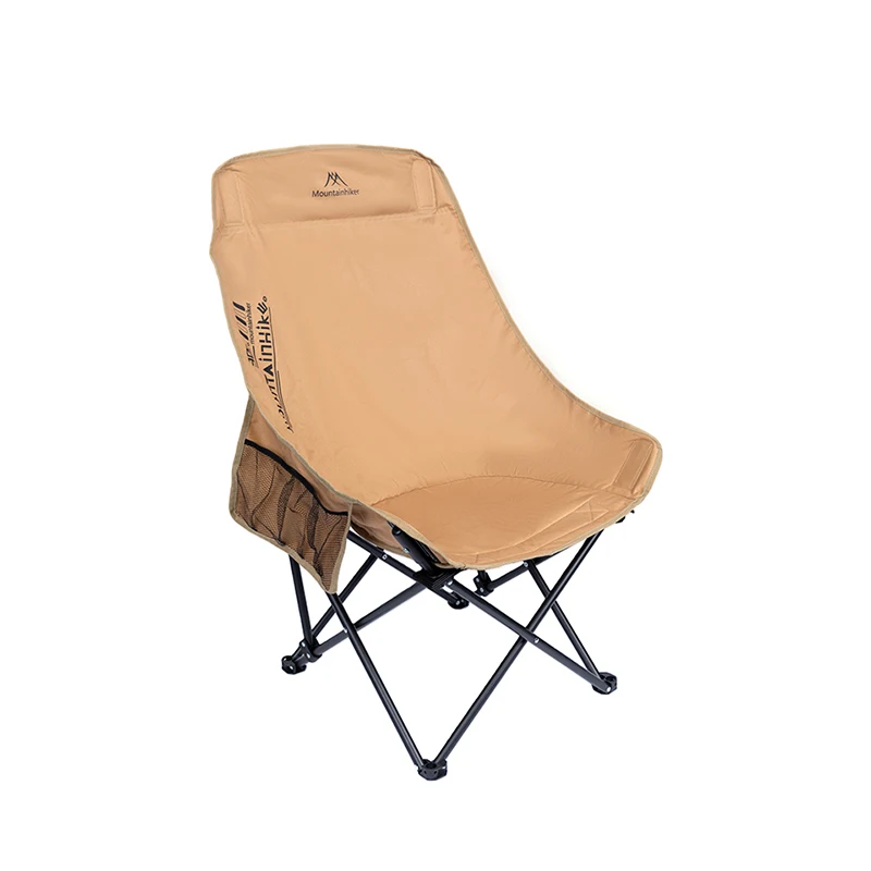 

Outdoor Camping High-Back Moon Chair Mountainhiker Steel Frame Portable Breathable Oxford Fabric Folding Chair With Headrest