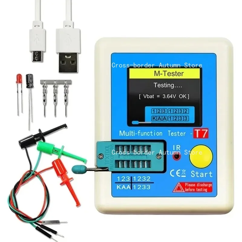 LCR-T7 Transistor Tester Multimeter Colorful Display TFT For Diode Triode MOS/NPN/PNP Capacitor Resistor Transistor