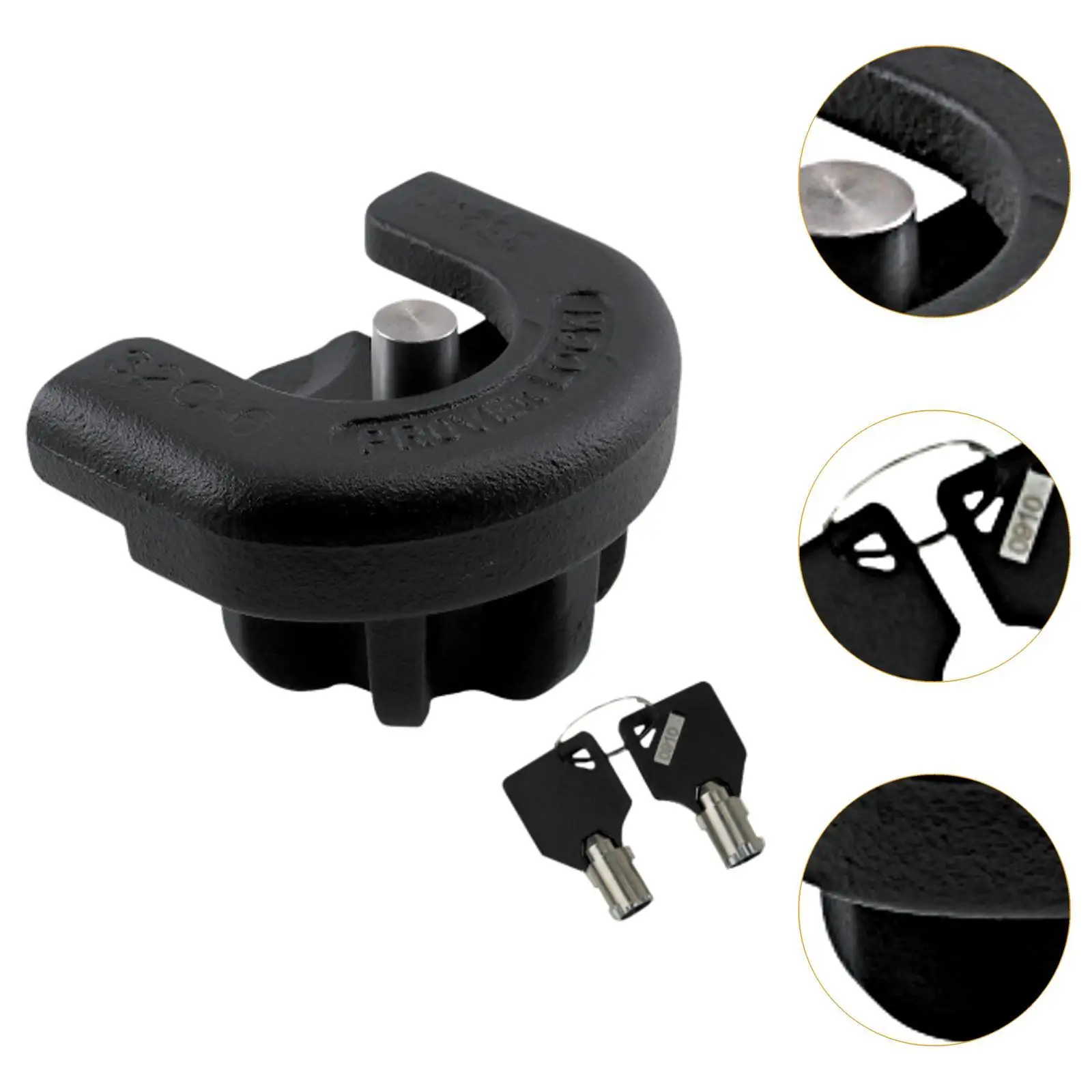 Trailer Hitch Lock Heavy Duty Multifunctional Tow Hitch Lock Utility Black