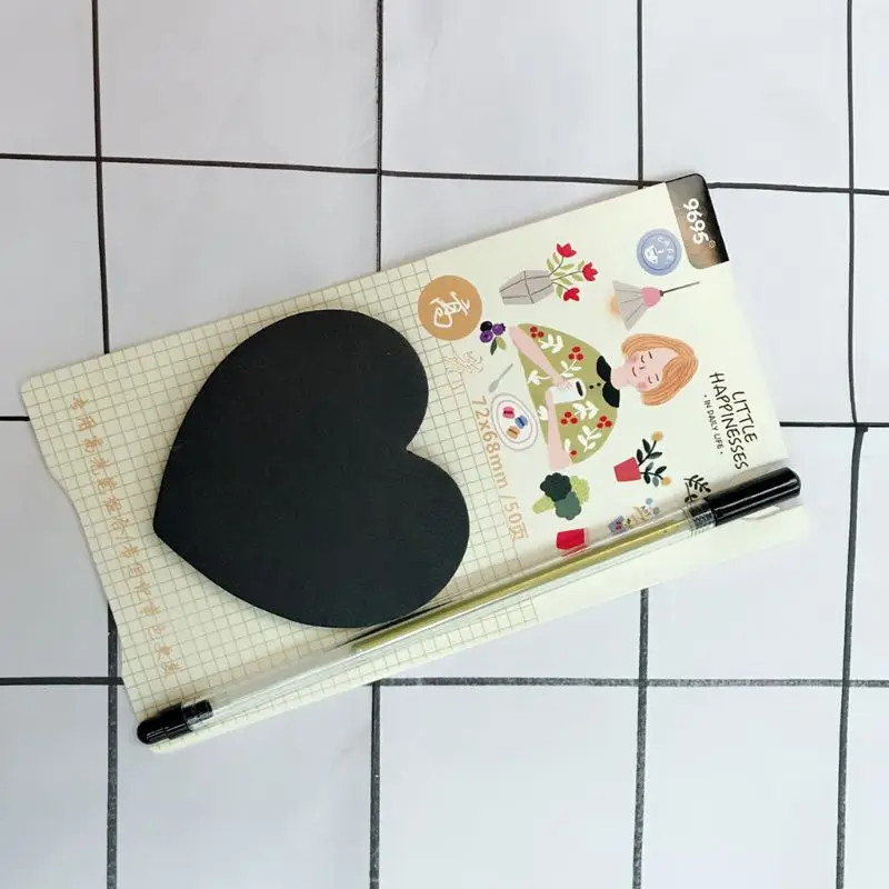 กระดาษโน้ตสีดำ 50 แผ่นพร้อมชุดปากกาเรืองแสงสำหรับ Creative Office Statio