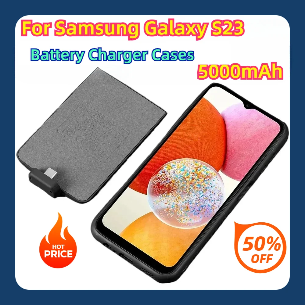 For Samsung Galaxy S23 FE Phone Power Bank Battery Charger Cases Wireless Power Bank Phone Accessories 5000mAh Battery Case